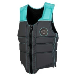 Ronix Women's Signature Athletic Fit Impact Wake Vest - Grey/Mint -Mystic Sales Store 2020 ronix womens signature athletic fit impact wake vest grey mint 1