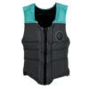 Ronix Women's Signature Athletic Fit Impact Wake Vest - Grey/Mint -Mystic Sales Store 2020 ronix womens signature athletic fit impact wake vest grey mint fr