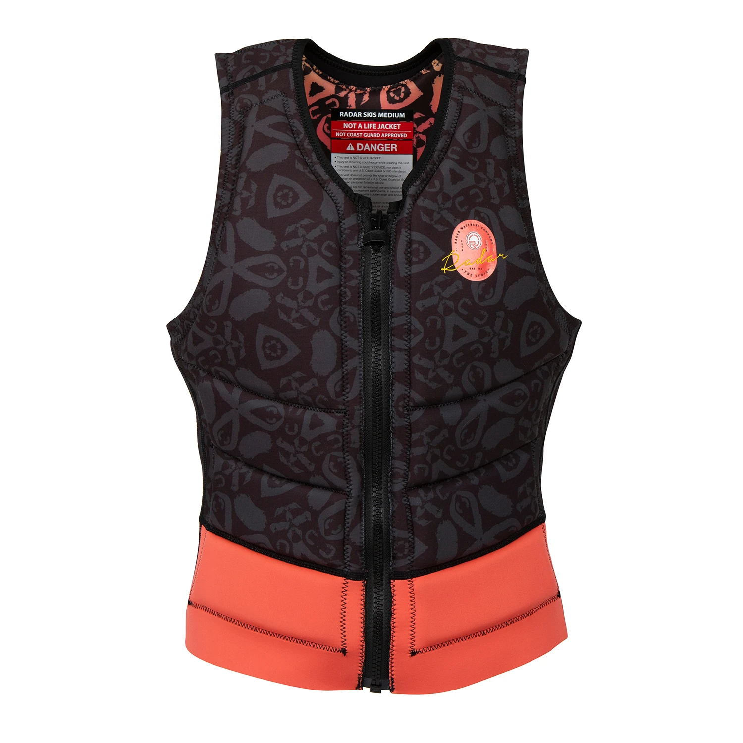 Radar Skis Womens Lyric Reversible Waterski Vest - Black / Coral