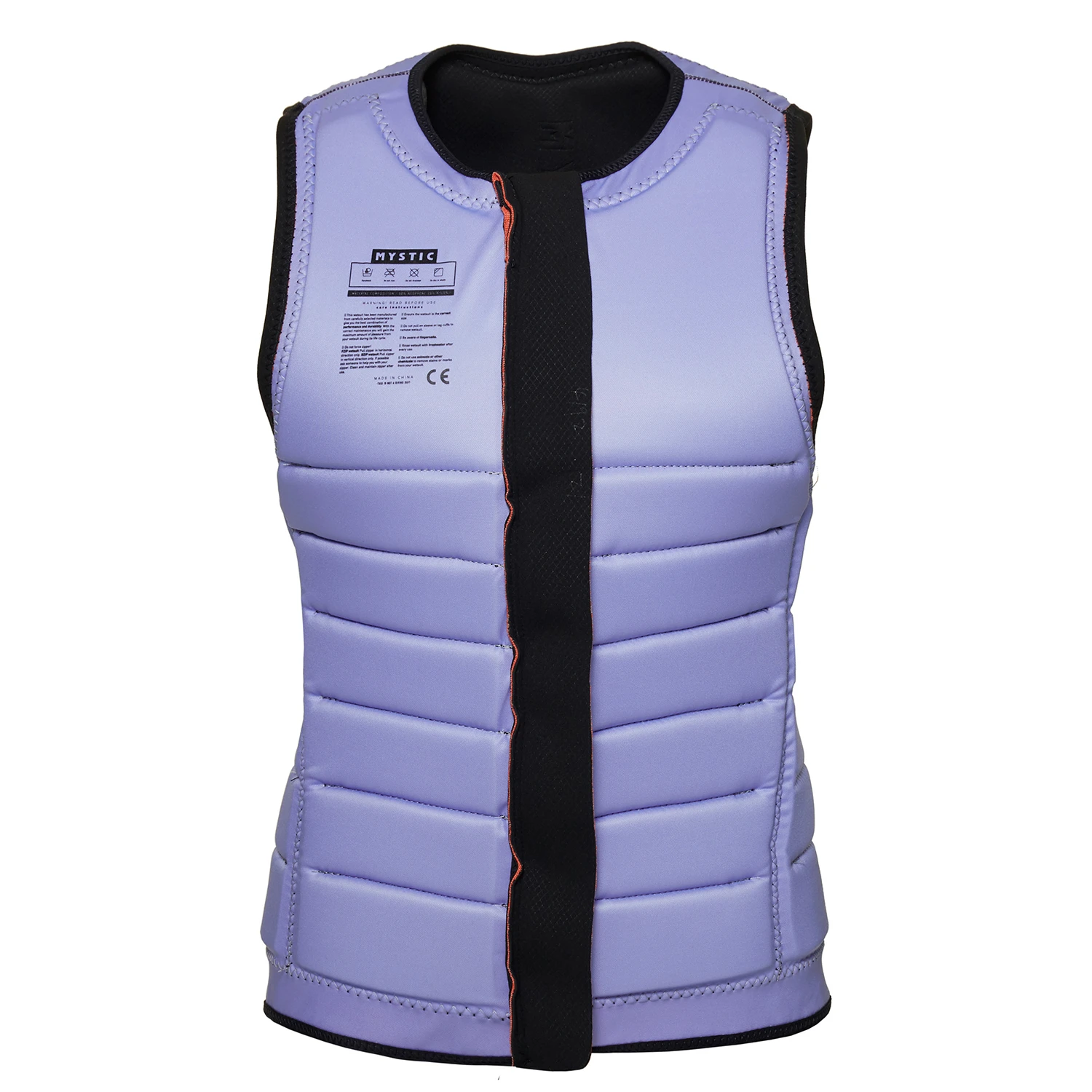 Mystic Womens Juice Wake Boarding Front-Zip Impact Vest - Black/Purple - Image 3